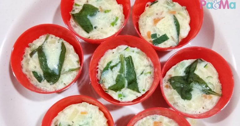 Steam Egg With Vege, Buatkan Saiz Kecil & Comel Macam Ni, Anak Teruja Nak Makan!