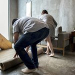 Husband and wife are helping together to cleaning