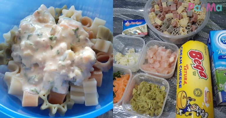 Bosan Hari-Hari Makan Nasi, Pasta Creamy Chicken Dengan Keledek Ni Buat Bangkit Selera Anak!