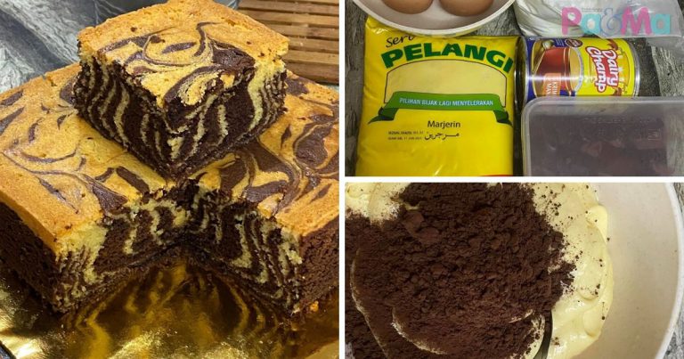 Kek Marble Moist Gebu, 5 Bahan Je Dah Boleh Sediakan Untuk Anak, Padu!