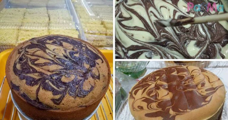 Kek Marble Moist Paling Senang, Sedap & Gebu, Guna Sukatan Cawan!