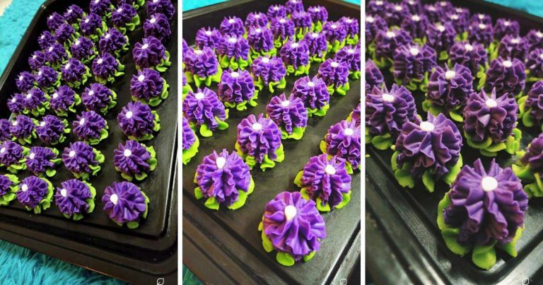 Resipi Semperit Lavender. Nak Makan Pun Sayang, Cantik Sangat Warna Purple!
