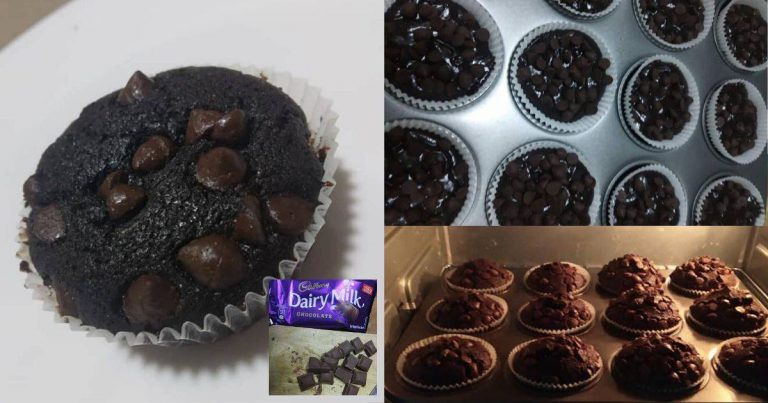 Muffin Larva Coklat Cadbury. Tak Perlu Mixer, Kacau Je Semua!