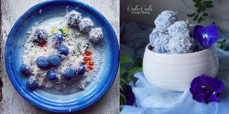 Cantik Sangat Onde-Onde Bunga Telang. Kukus Sekejap Kelapa Parut Kalau Nak Onde-Onde Tahan Lama