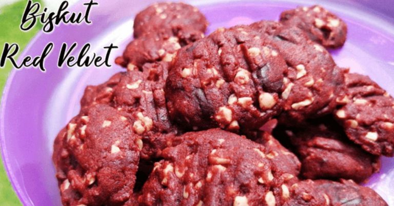 Sedapnya Biskut Red Velvet Coklat Chip & Badam Cincang. Ranggup, Cair Di Mulut!