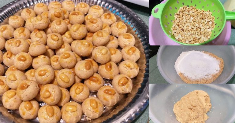 Biskut Kacang Mazola Lejen. Campur Semua Bahan & Uli Sekejap, Siap!