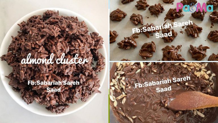 Senangnya Buat Biskut ‘Almond Cluster’ Ni, 2 Bahan Saja, Rasa Paling Tip Top!