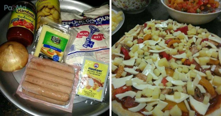 Resepi Pizza Mudah Nak Buat, Bakar Guna Kuali Je. Tak Cukup Satu Kalau Anak-anak Makan, Memang Sedap!