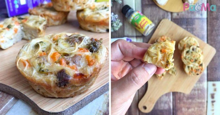 Susu Tepung Sedapkan Muffin Noodle Versi Baby, Tumis Sekejap Dan Bakar, Simple!