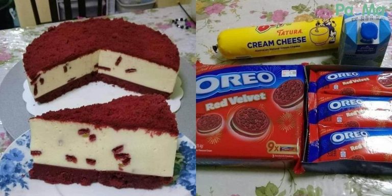 Resipi Red Velvet Oreo Cheese Cake Paling Mudah Untuk Anak. Tak Perlu Oven, Hanya Simpan Dalam Peti Sejuk