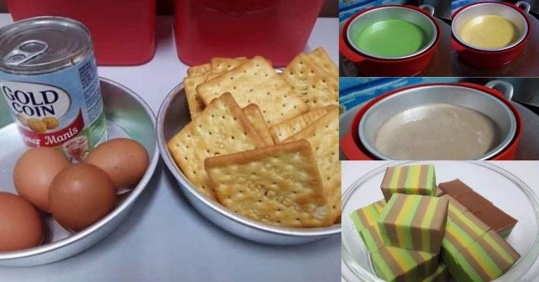 Puding Biskut Kraker 3 Bahan. Makan Sejuk-Sejuk, Memang Umph!