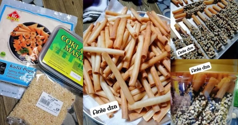 Pepero Popia Almond Stick. Gulung, Goreng & Celup Saja. Sedapnya Tak Terkata!