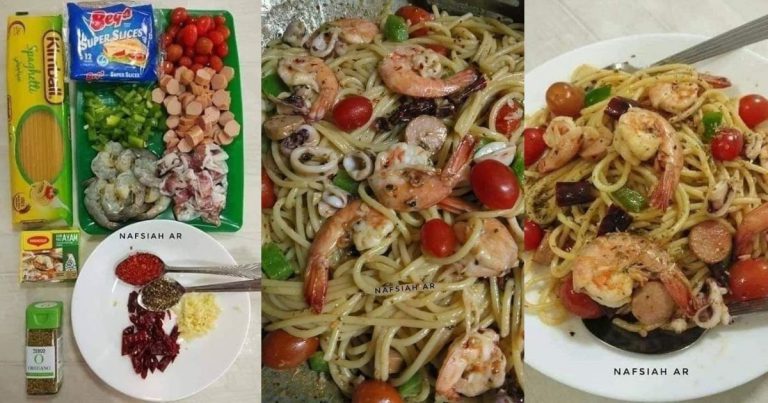 Spageti Aglio Olio Style Hotel. Suami & Anak Makan Confirm Bertambah!