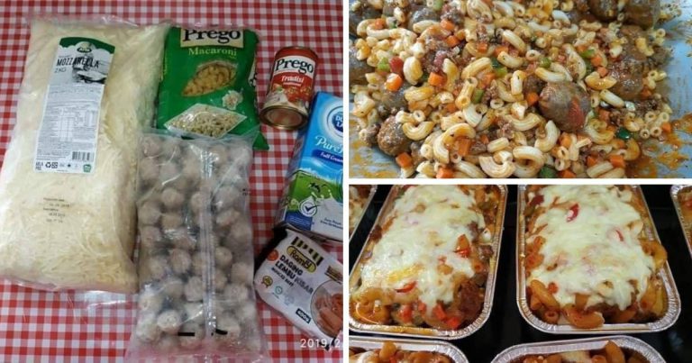 Resepi Makaroni Bakar Bersama Bebola Daging Enak, Mudah Nak Buat Anak Makan Confirm Berselera!