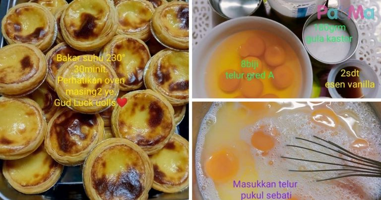 Resipi Portuguese Egg Tart Paling Simple, Makan Panas-Panas. Tak Cukup Makan Satu!