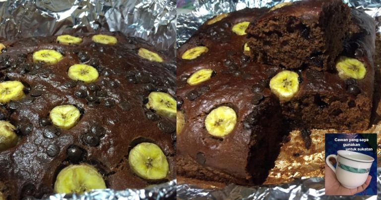 Kek Pisang Coklat Chip Gebu. Guna Sukatan Cawan & Gaul Je Semua