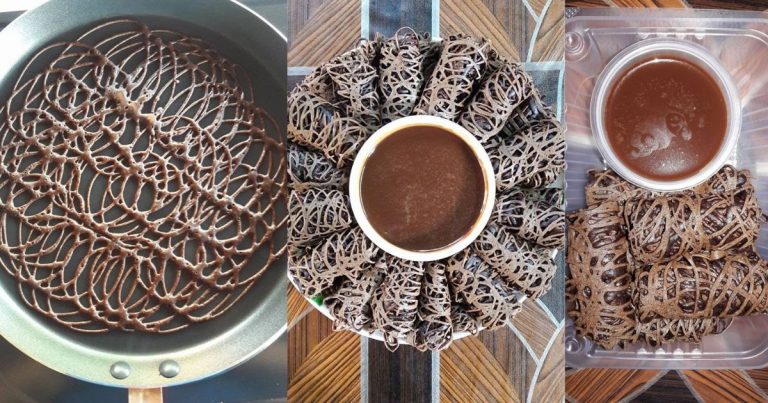 Roti Jala Lembut Bersos Coklat. Makan Saja Pun Sedap, Gerenti Anak Suka!