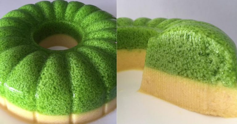 Agar-Agar Lumut Butter 2 In 1. Lapisan Bawahnya Rasa Macam Puding Karamel