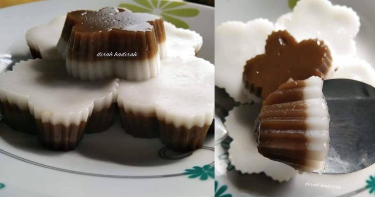 Tepung Talam Gedik Guna Acuan Kecil. Senang Nak Makan, Kukus Pun Kejap