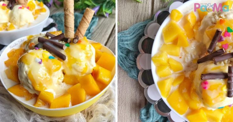 Wow Sedapnya Mango Bingsu Ni, Buat Sendiri Lagi Puas Hati, Anak Makan Berebut!