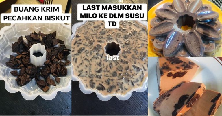 Puding Oreo Milo 4 Bahan. Tak Renyah Nak Buat, 2 Jam Dalam Peti, Terus Makan! 
