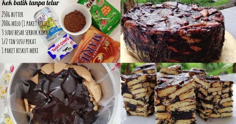 Kek Batik Tanpa Telur Hanya Kacau, Gaul Je. Tekstur Biskut Pun Tetap Ranggup!