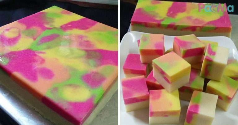 Mudahnya Nak Buat Puding Roti Pelangi Ni, Blender Bahan Dan Sejukkan Saja!