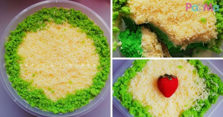 Kek Pandan Cheese Leleh Gebu Gebas, Topping Cheese Sekilo, Laku Keras!