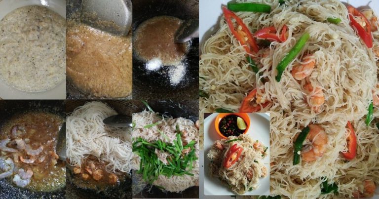 Bihun Singapore Style Mak. Nak Sedap Tumbuk Udang Kering, Buat Sambal Kicap!