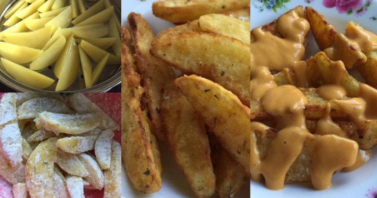 Homemade Wedges & Sos Cheesenya. Ranggup Di Luar & Lembut Di Dalam!