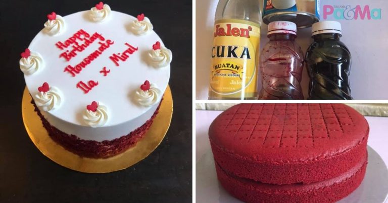 Beli Sepotong Mahal, Buat Sendiri Kek Red Velvet Ikut Langkah Ni, Puas Anak Makan!