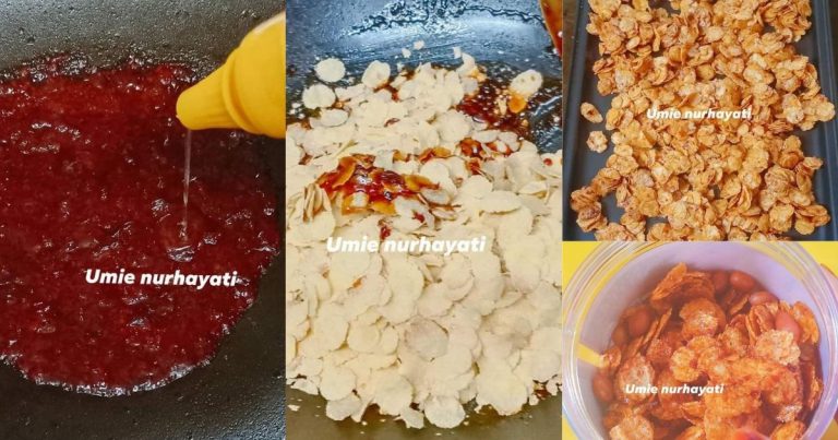 Resipi Cornflakes Pedas Manis Ranggup. Campur Kacang & Bilis Lagi Sedap!
