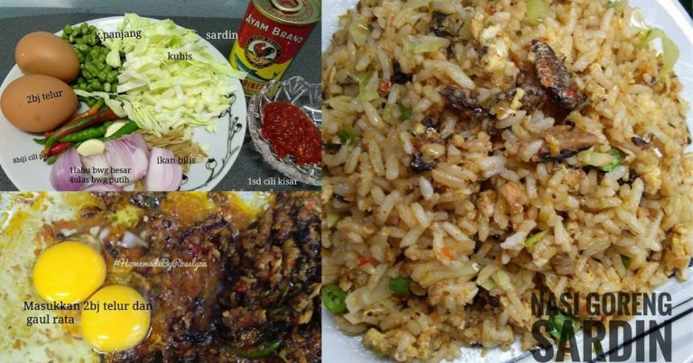 Resipi Nasi Goreng Sardin Pecah Telur. Makan Panas-Panas, Sepinggan Tak Cukup!