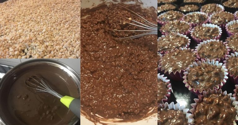 Ferrero Rocher 2 Bahan. Bakar Sekejap Badam, Gaul Coklat & Sejukkan. ‘Sure’ Menjadi!