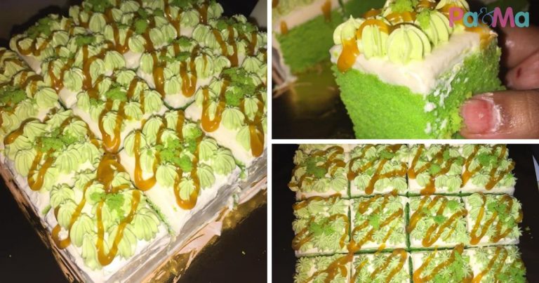 Resipi Kek Pandan Karamel, Tambah Santan Buat Kek Lagi Lemak & Lembut!