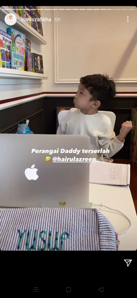 “Belajar Elok-Elok Ya Sayang,” Yusof Tekun & Teliti, Hanis Zalikha Kongsi Gelagat Yusof Belajar, Comelnya!