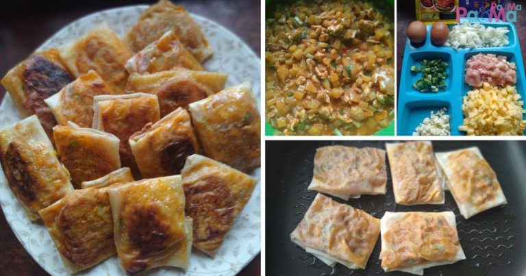 Resipi Mini Murtabak Guna Kulit Popia, Comel Saiz Kecil, Senang Anak Nak Makan!