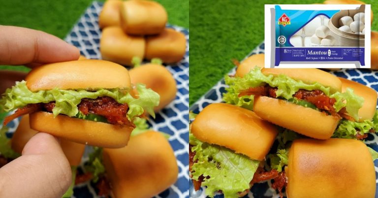 Tak Perlu Susah Uli Doh. Guna Roti Mantou, Dah Jadi Burger Malaysia. Gerenti Sedap!