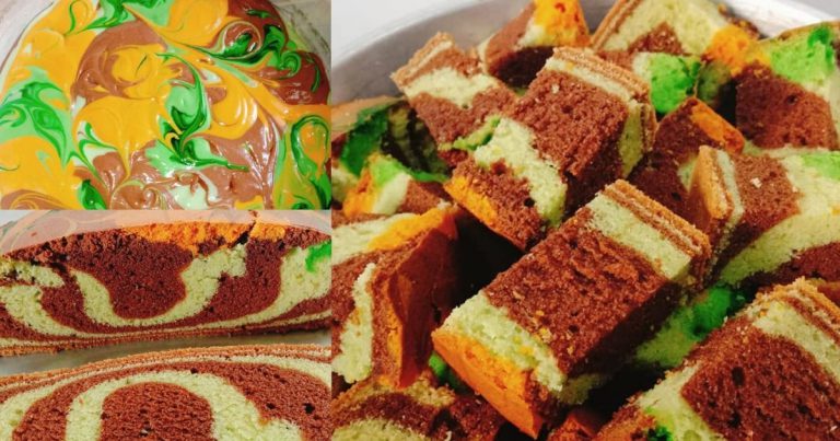 Kek Marble Kampung Sukatan Cawan. Gebu Molek, Makan Banyak Pun Tak Muak!