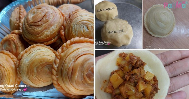 Comelnya Karipap Pusing Versi Bulat, Buat 2 Adunan Minyak & Marjerin, Lagi Senang Nak Uli!