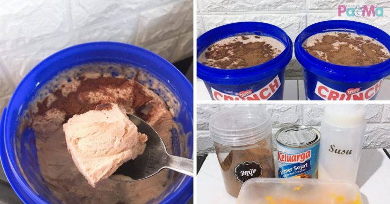 Mudahnya Buat Aiskrim Coklat 4 Bahan, Tabur Milo Lagi Super Sedap, Nikmatnya!