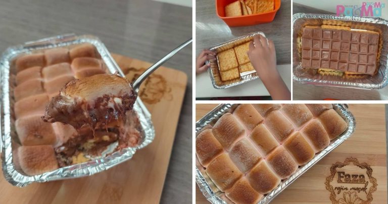 Anak-Anak Teruja Susun Marsmallows Dalam Bekas, Resipi S’mores 3 Bahan Buat Anak Happy, Mudahnya!