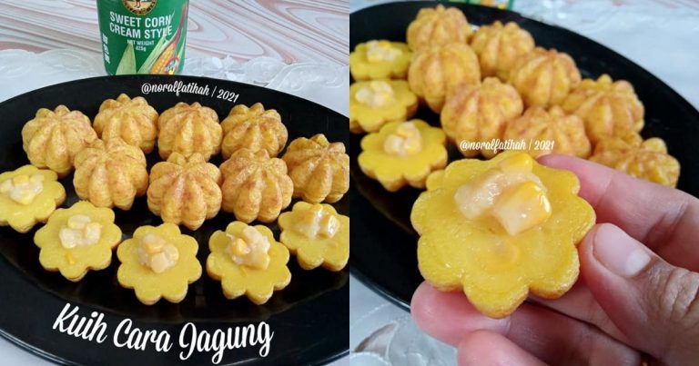 Kuih Cara Jagung, Lembut & Sangat Creamy. Kat Luar, Dalam Pun Ada Jagung!