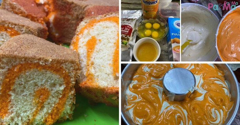 Kek Raya Marble Orange Sunquick Gebu, Pukul Sekejap Boleh Terus Bakar, Mudah Sangat!