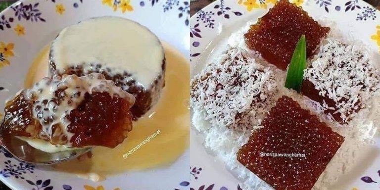 Sagu gula Melaka 1 adunan 2 versi, Boleh Makan Dengan Sos Kastard Atau Kelapa Parut