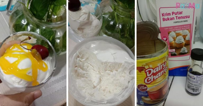Mudahnya Buat Aiskrim Vanilla Homemade 3 Bahan, Super Sedap Dengan Susu Pekat, Memang Power!
