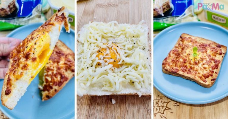 Resipi Cheesy Egg Toast, Keju Meleleh Padu, Sedapnya Makan Panas-Panas!