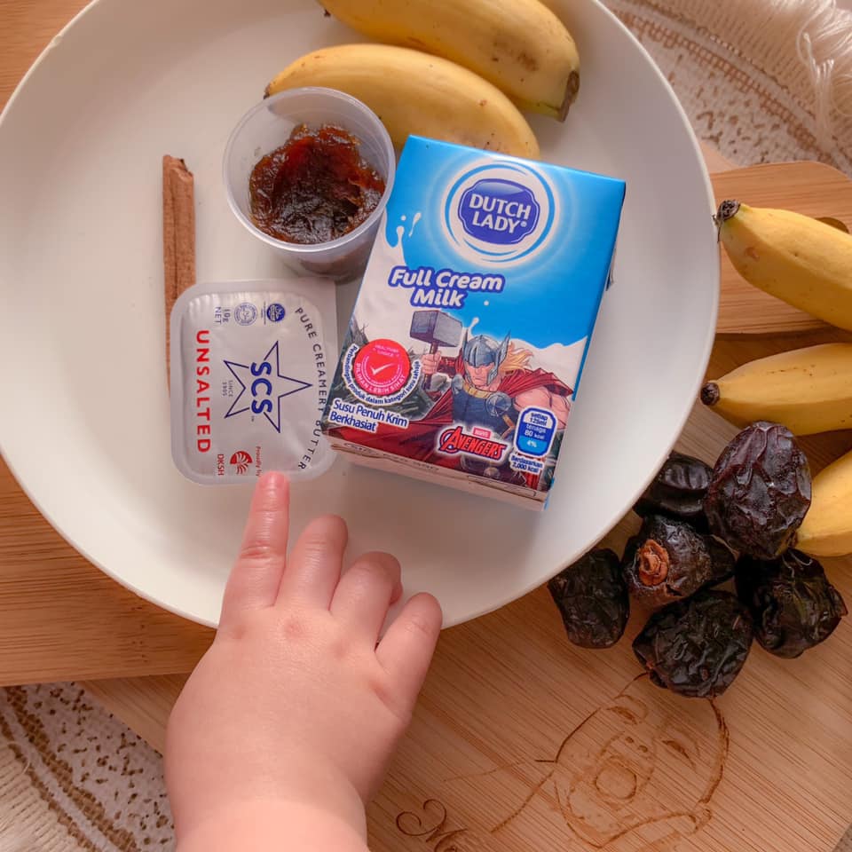 Resipi Simple, Pisang Bersos Ala Puding Raja Versi Baby. Boleh Tambah Berat Badan Anak!