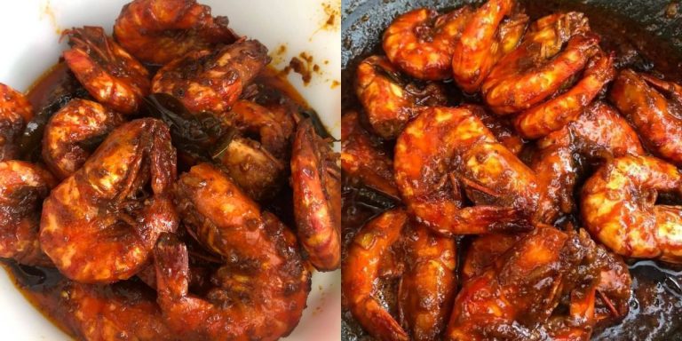 Udang Masak Berempah Paling Simple, Makan Dengan Nasi Panas & Ulam Memang Superb!
