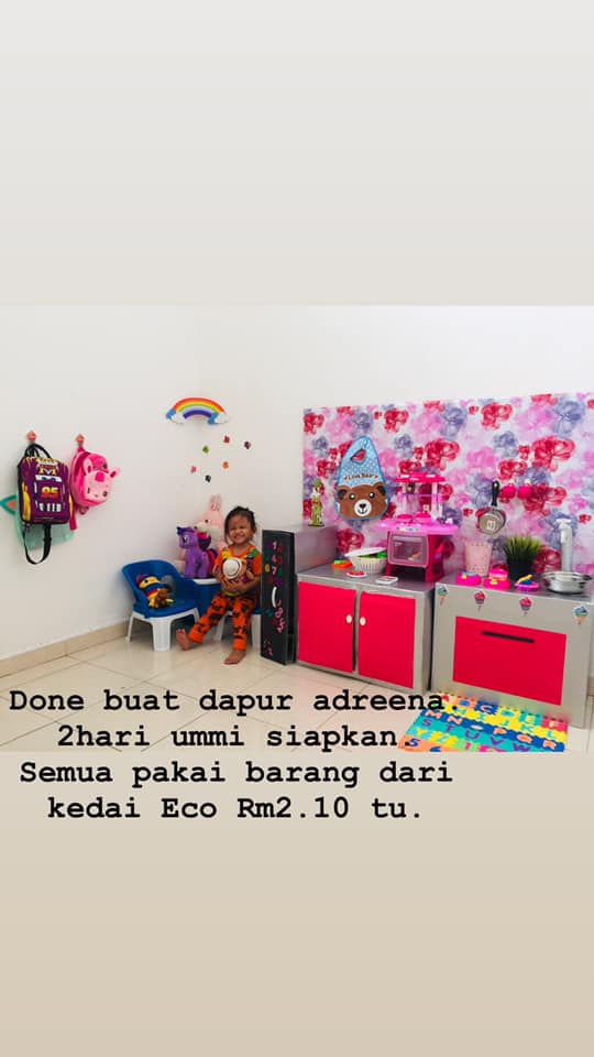Buat Sama-Sama Anak Lagi Teruja, DIY Dapur Mainan Cara Jimat Tapi Cantik, Superb!